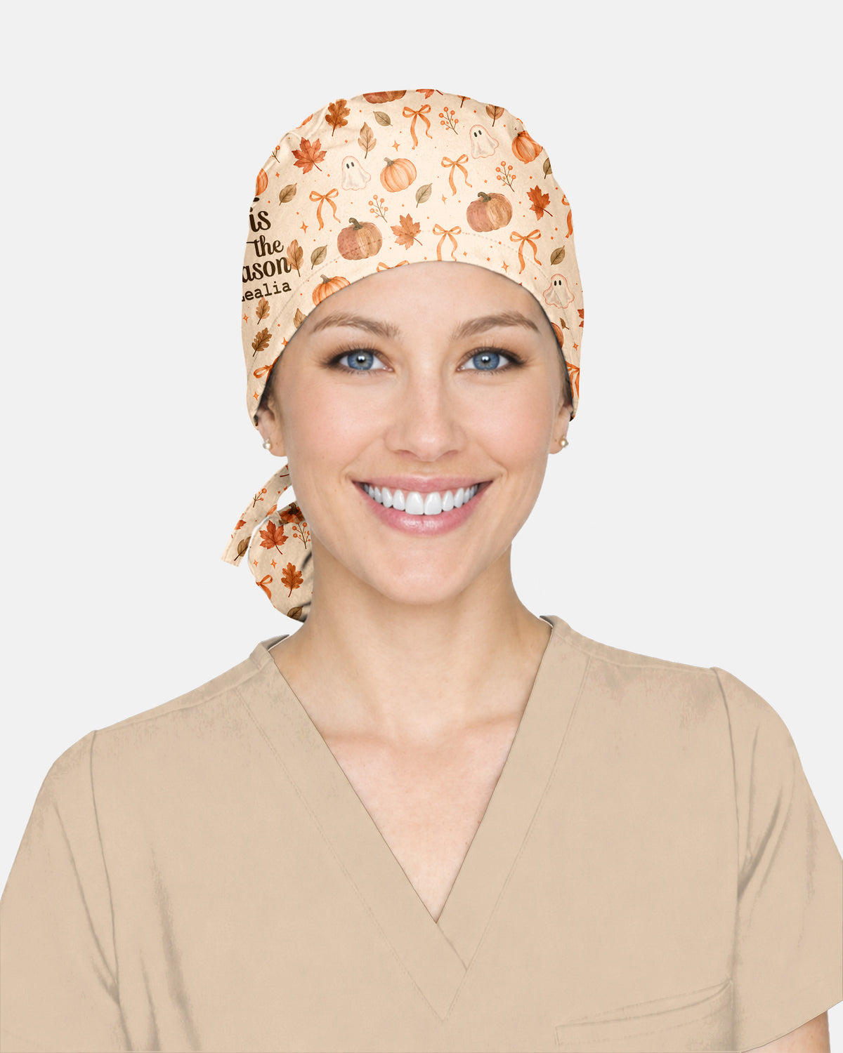 Personalized Name And Character Tis The Season Autumn Vibe Halloween Gift For Nurse Cap
