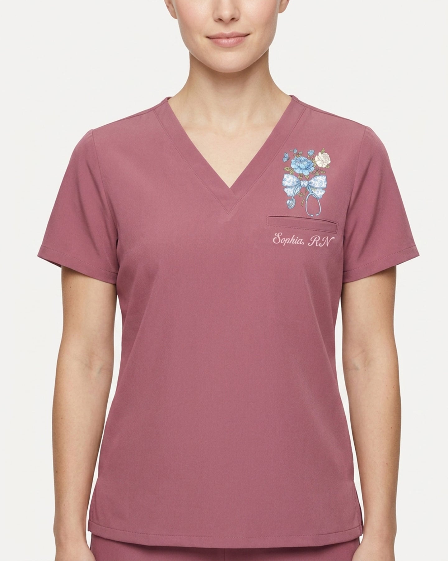 Personalized Name And Job Title Nurse You Can Do Hard Things Stethoscope Bow With Flower Top