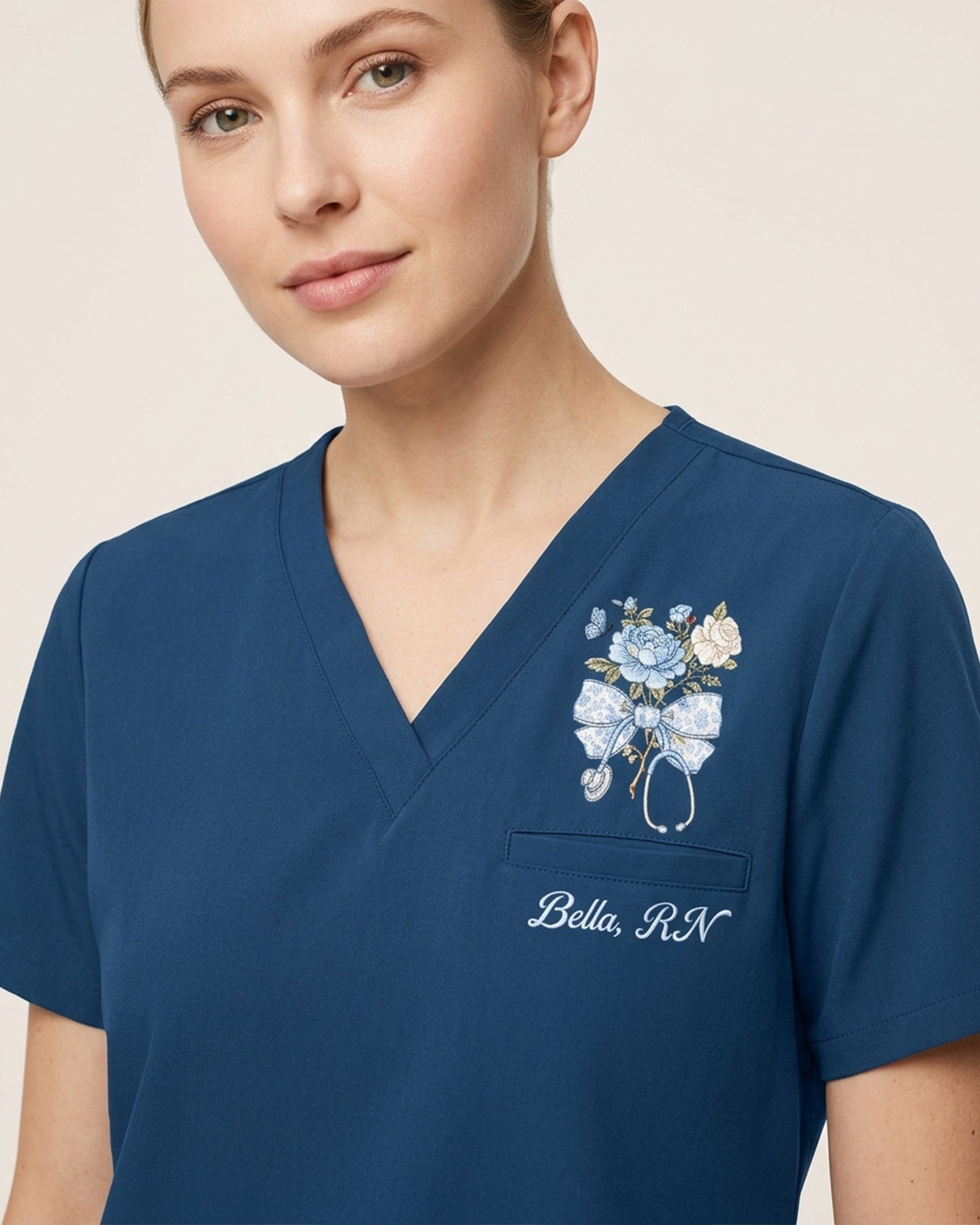 Personalized Name And Job Title Nurse You Can Do Hard Things Stethoscope Bow With Flower Top