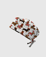 Funny Dachshund in Santa Costume Illustration Scrub Cap