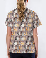 Cute Cartoon Cat Butt Repeat Women Scrub Top