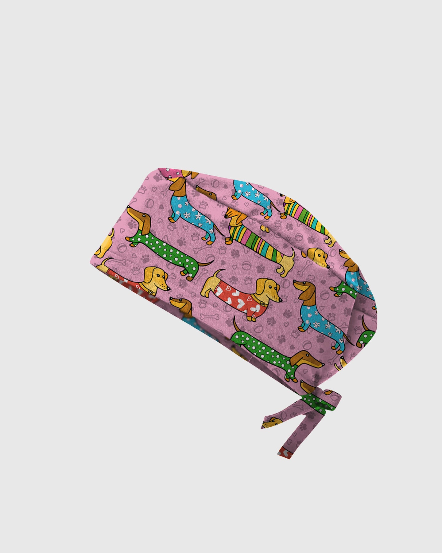 Cute Dachshund Cartoon Nurse Character Illustration Scrub Cap
