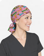 Cute Dachshund Cartoon Nurse Character Illustration Scrub Cap