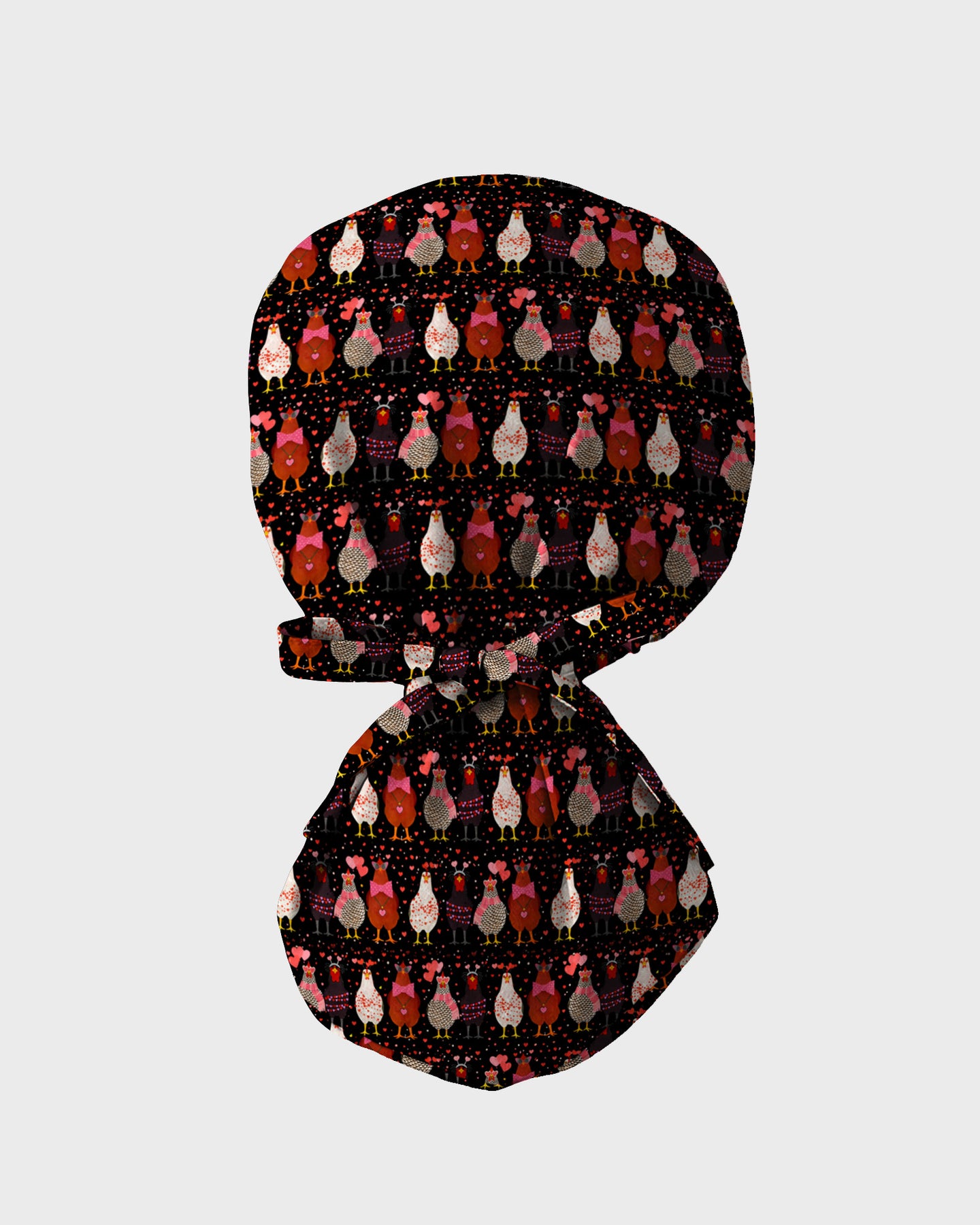 Funny Valentine Chicken with Heart Illustration Scrub Cap
