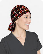 Funny Valentine Chicken with Heart Illustration Scrub Cap