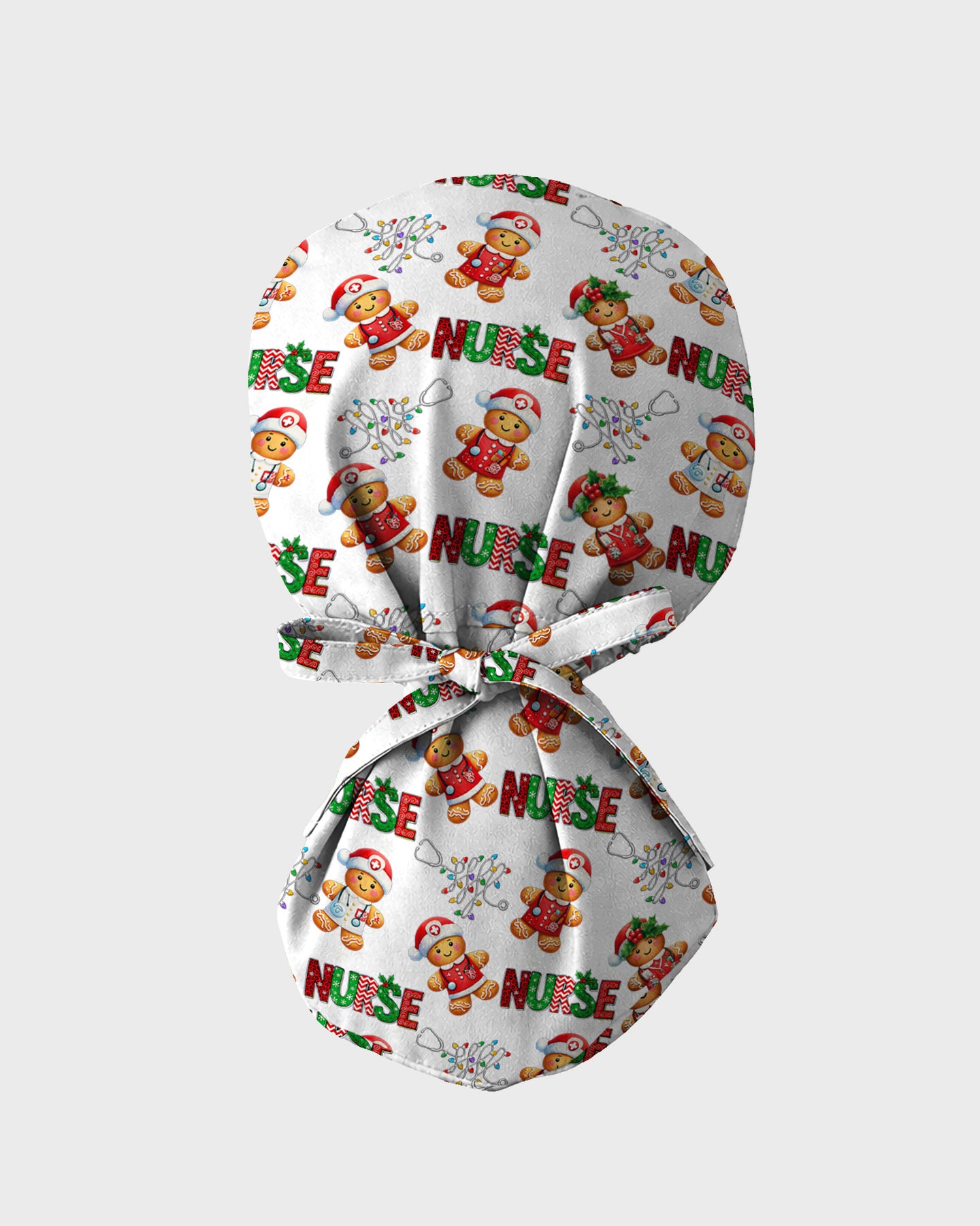 Funny Gingerbread Nurse Christmas Illustration Scrub Cap