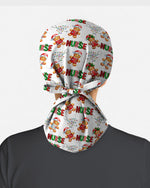 Funny Gingerbread Nurse Christmas Illustration Scrub Cap