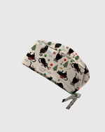 Black Cat Christmas Nurse Festive Scrub Cap