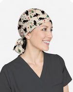 Black Cat Christmas Nurse Festive Scrub Cap