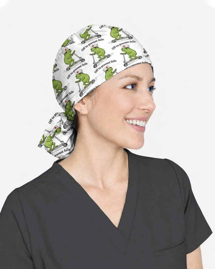 Off to Prevent Falls Funny Nurse Quote Scrub Cap