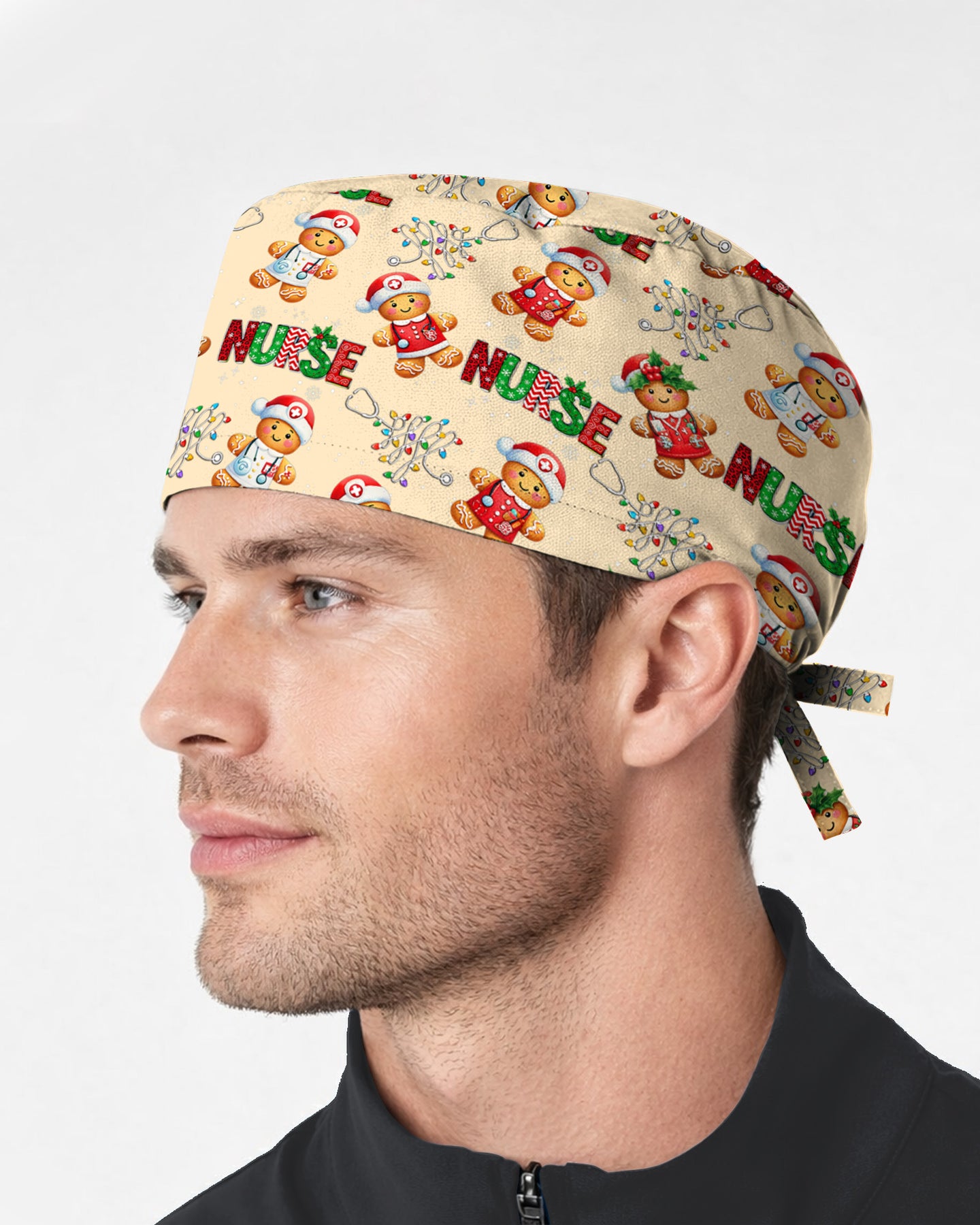 Gingerbread Nurse Christmas Holiday Cheer Scrub Cap