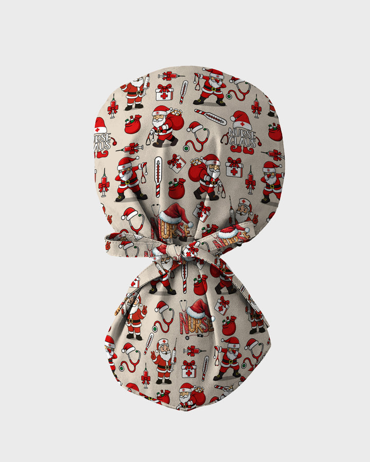 Nurse Claus Santa Holiday Cheer Scrub Cap