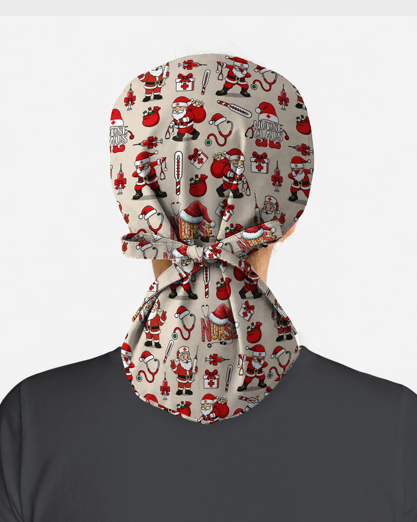 Nurse Claus Santa Holiday Cheer Scrub Cap