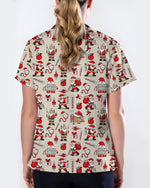 Nurse Claus Santa Holiday Cheer Women Scrub Top