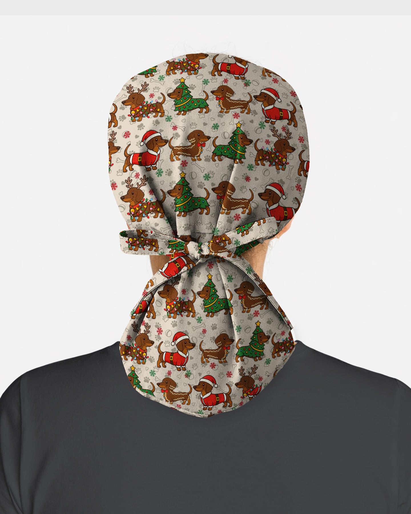 Christmas Dachshund Nurse Holiday Cheer Scrub Cap
