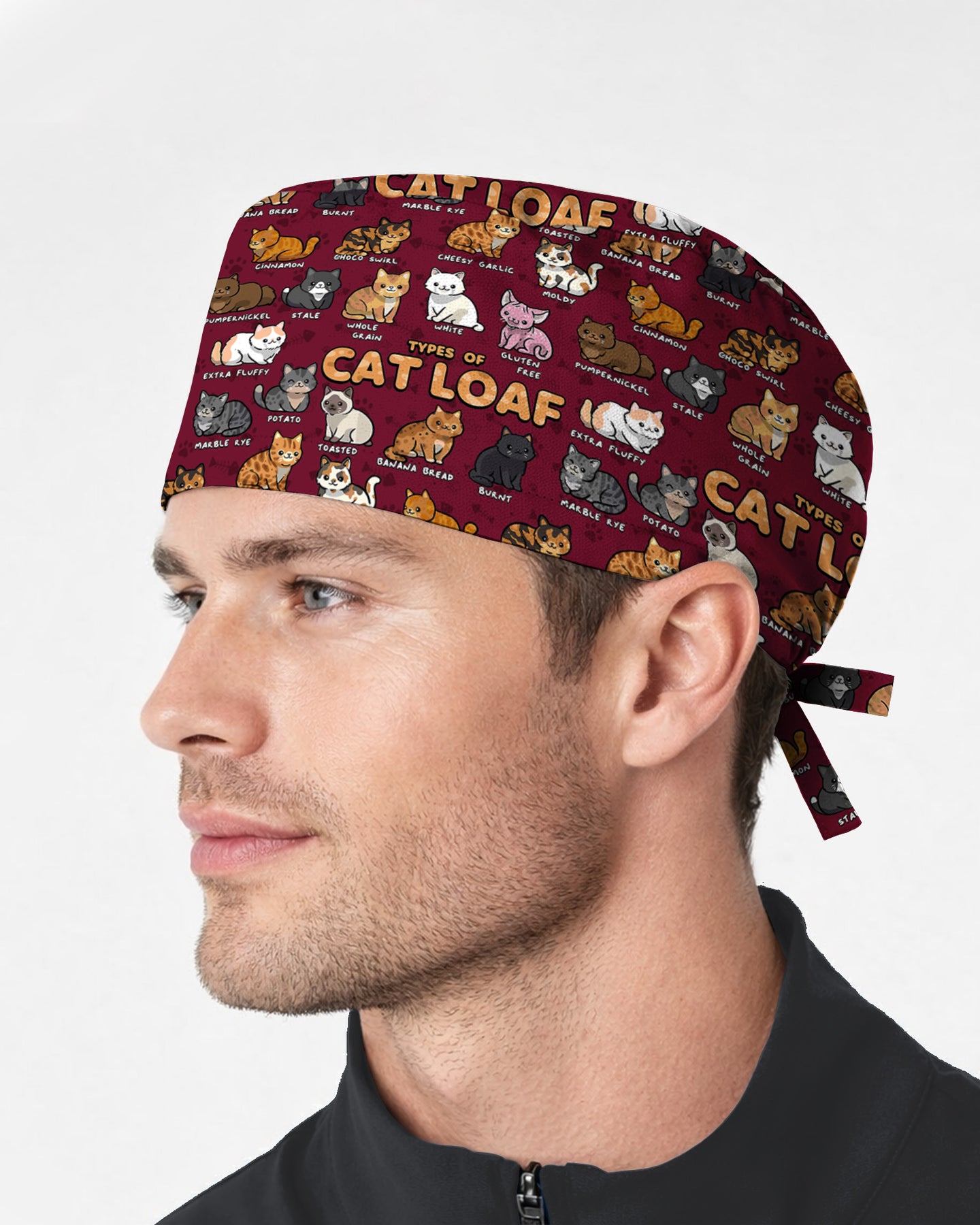 Cat Loaf Nurse Cute Feline Mood Scrub Cap