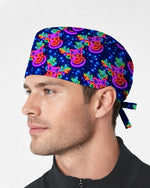 Neon Reindeer Christmas Cheer Glow Scrub Cap