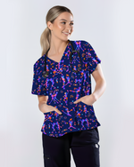 Cute Cat Butt Playful Feline Parade Women Scrub Top