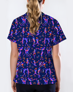 Cute Cat Butt Playful Feline Parade Women Scrub Top