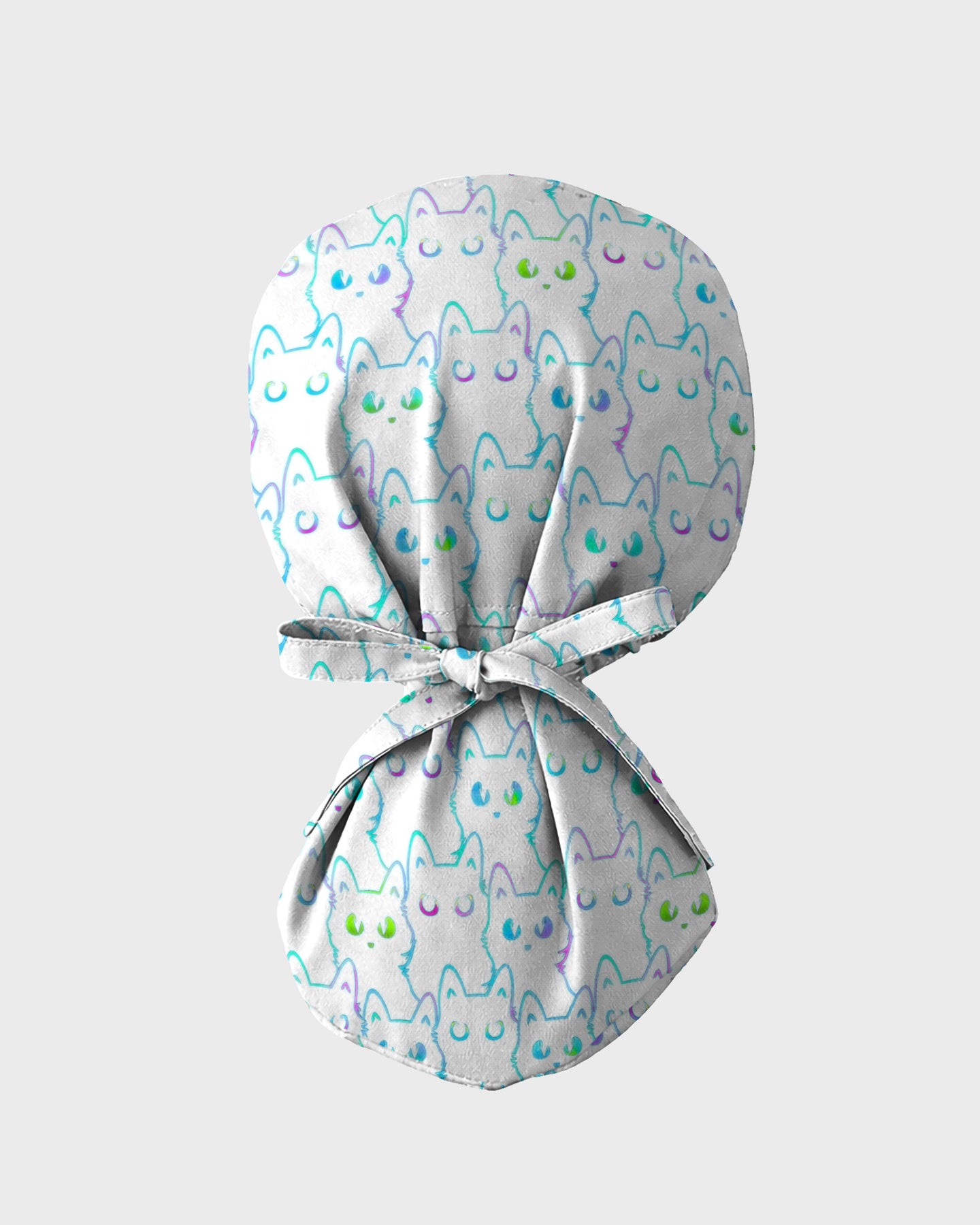 Neon Cat Electric Midnight Glow Vibes Scrub Cap