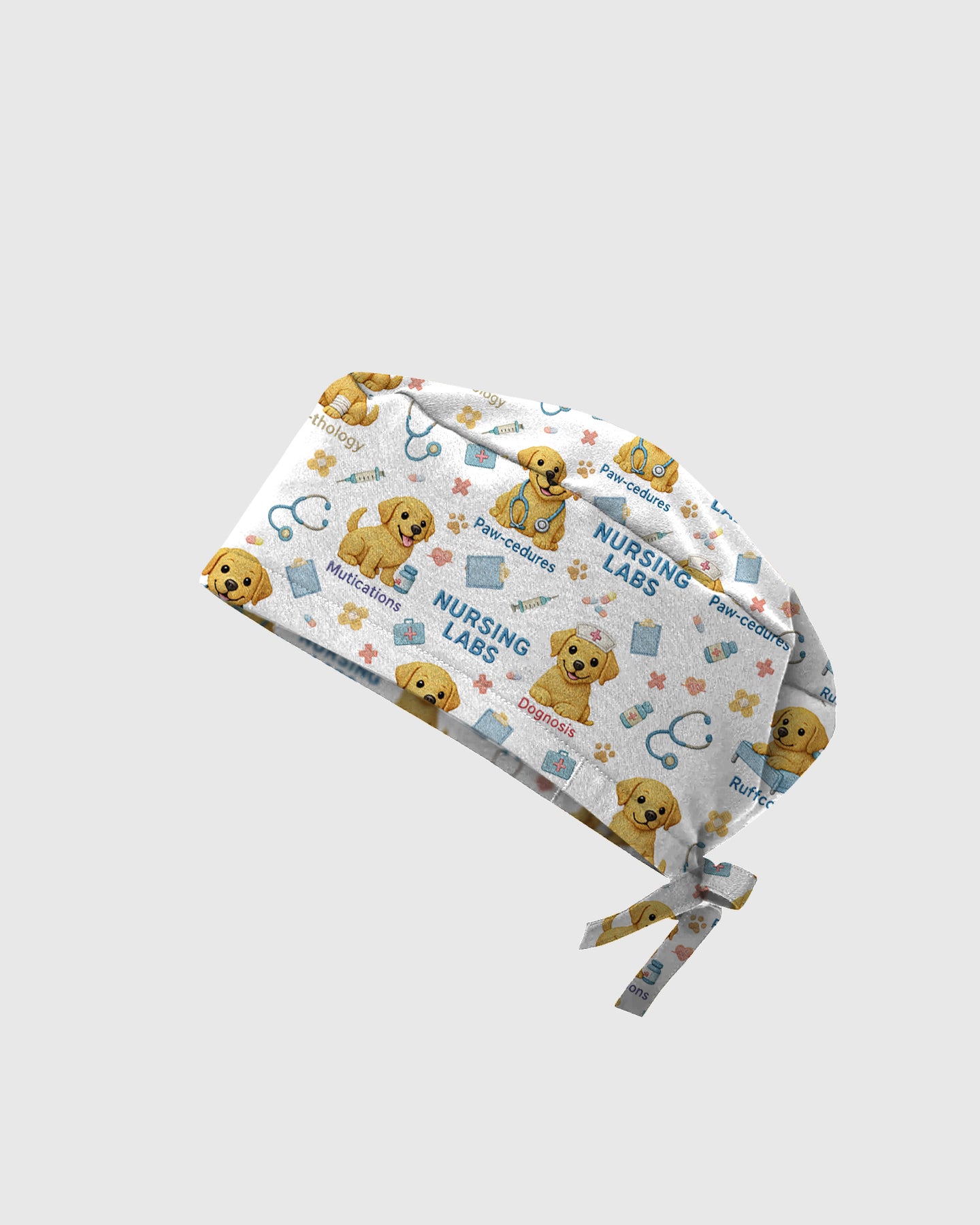 Labrador Paws Playful Puppy Parade Charm Scrub Cap