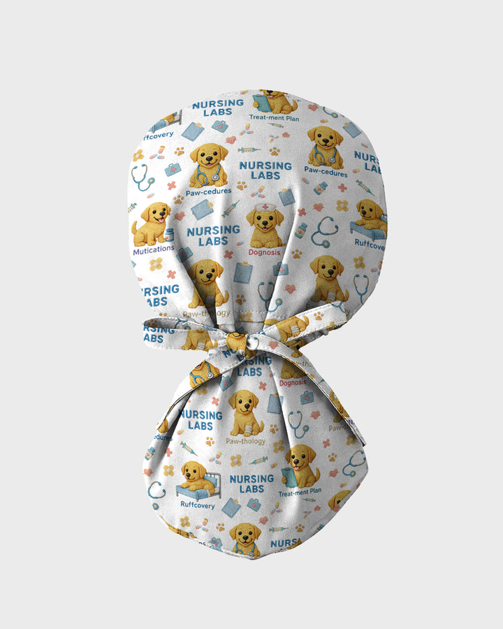 Labrador Paws Playful Puppy Parade Charm Scrub Cap