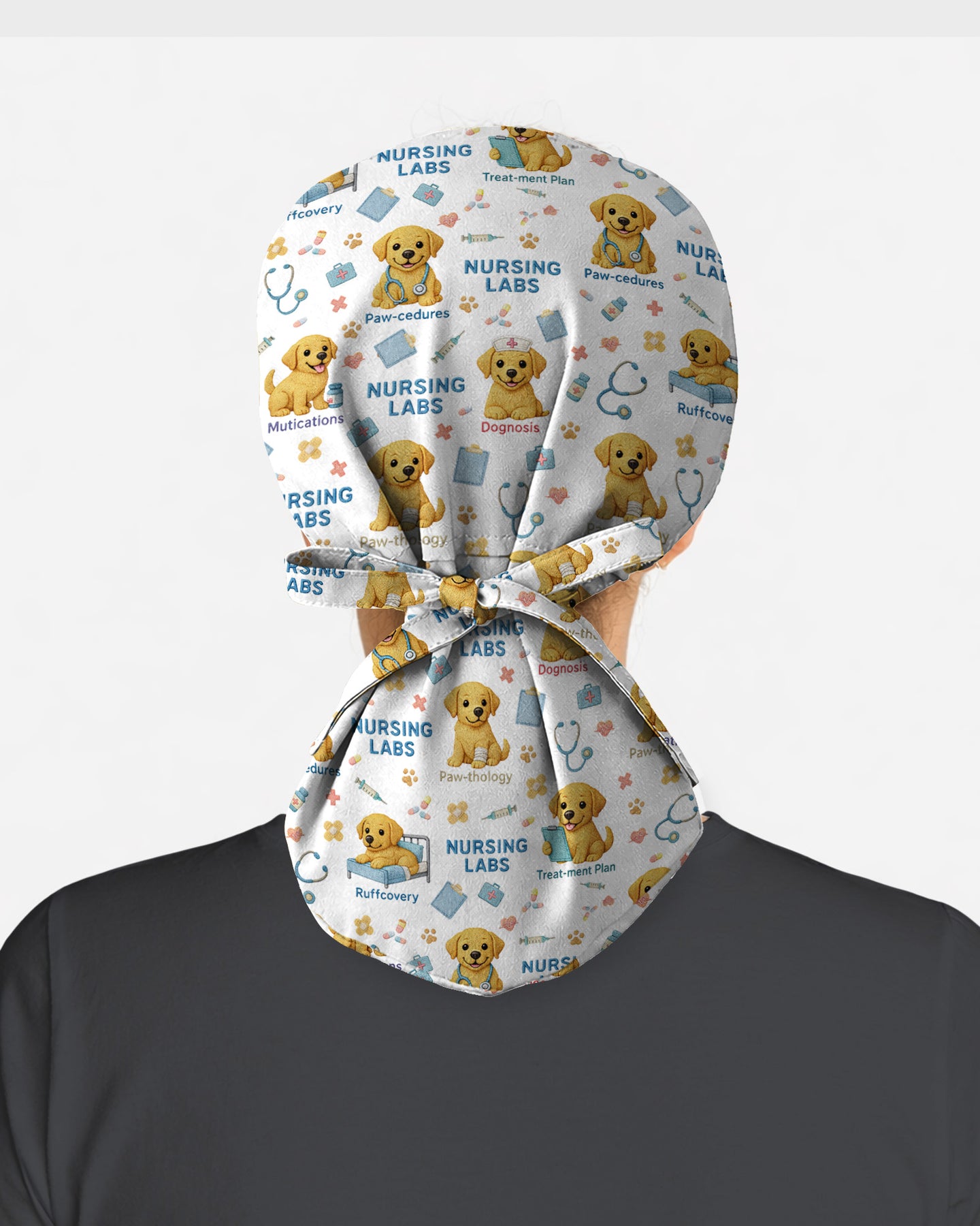 Labrador Paws Playful Puppy Parade Charm Scrub Cap