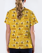 Honey Bee Cheerful Garden Buzz Women Scrub Top