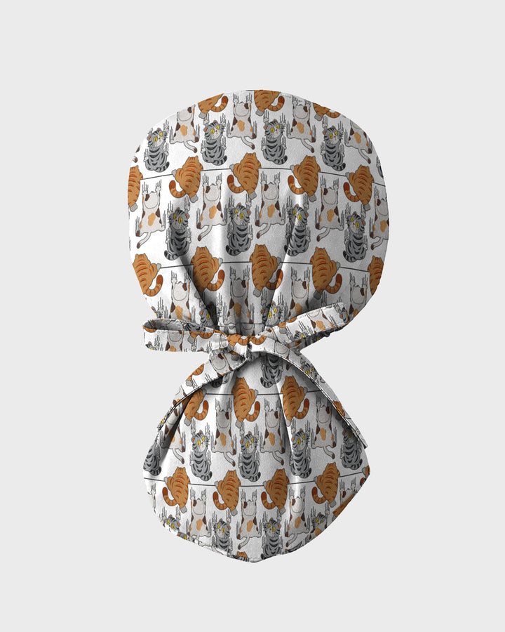 Cute Cats Playful Medical Icons Parade Scrub Cap