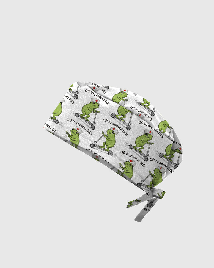 Off to Prevent Falls Humor Vibes Scrub Cap