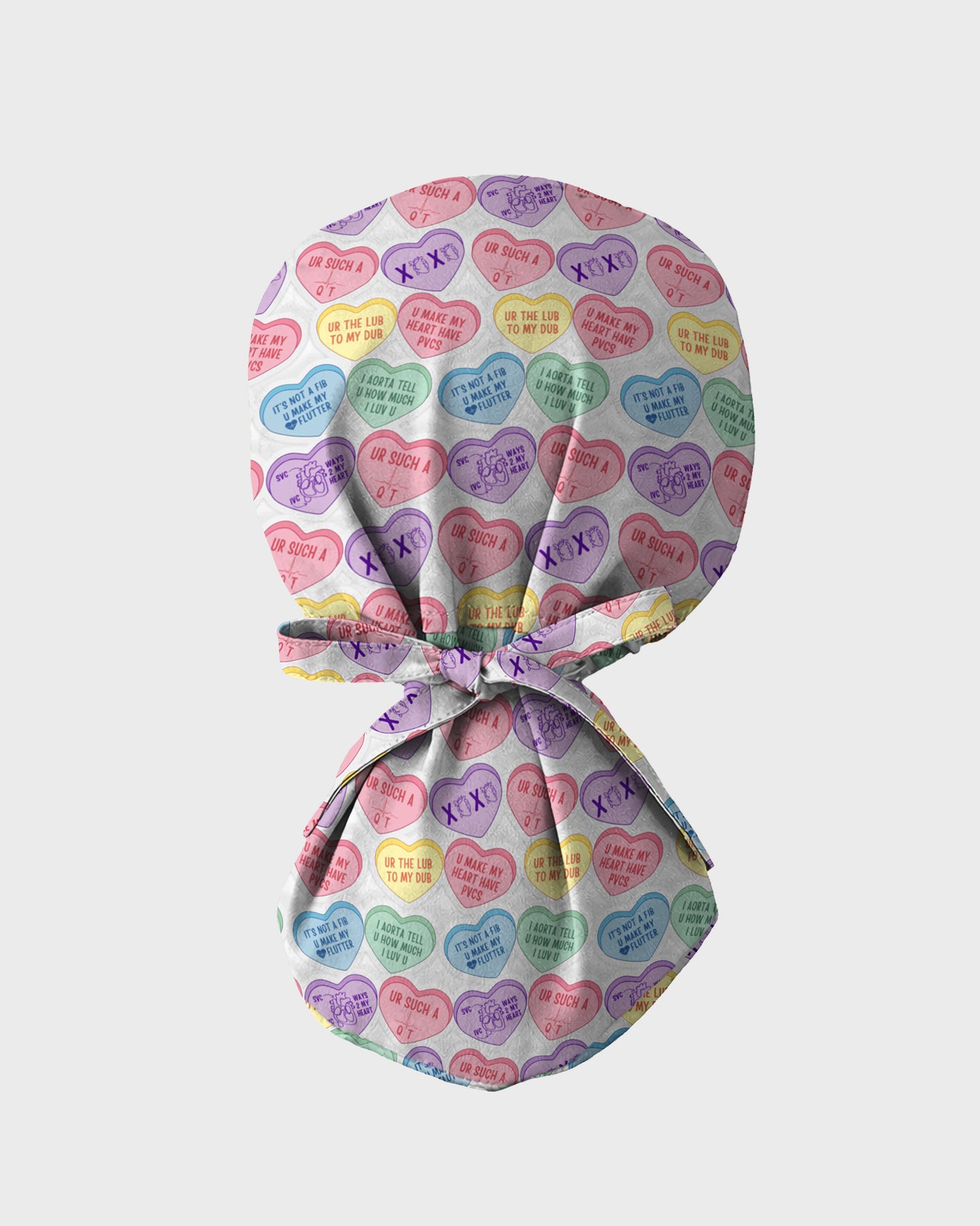 Medical Candy Hearts Sweet Love Vibes Scrub Cap