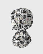 Skeleton Cat Spooky Medical Charm Scrub Cap