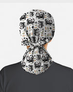 Skeleton Cat Spooky Medical Charm Scrub Cap