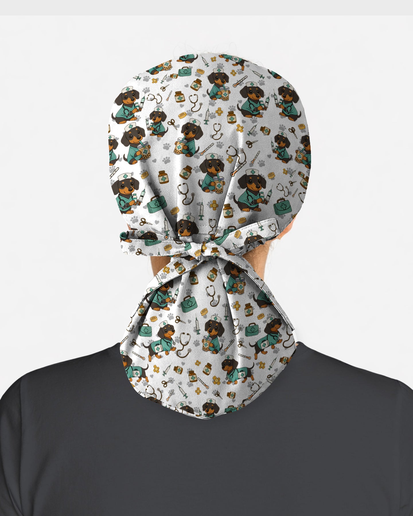 Funny Dachshund Nurse Scrubs Holiday Scrub Cap