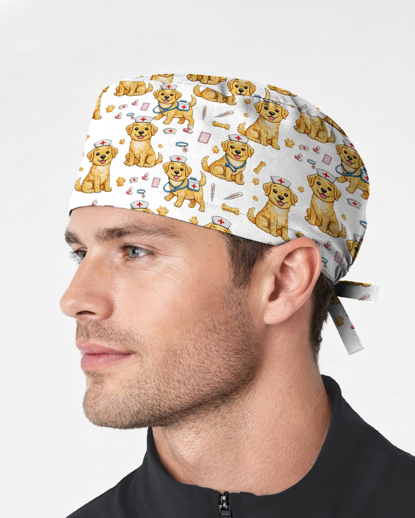 Cute Puppy Nurse Medical Scrub Cap