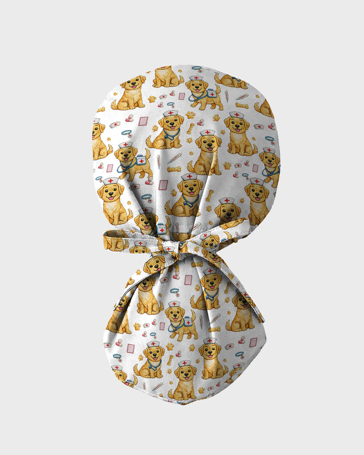 Cute Puppy Nurse Medical Scrub Cap