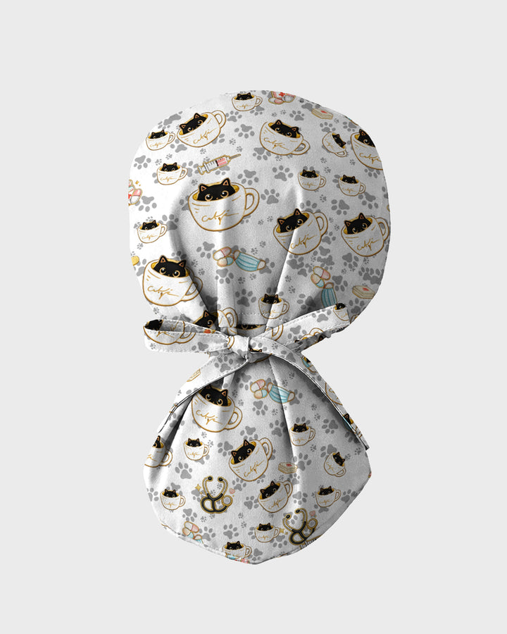 Coffee Cat Healthcare Art Scrub Cap