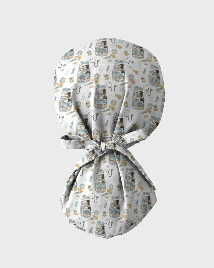 Whimsical Antidepressant Rabbit Jar Scrub Cap