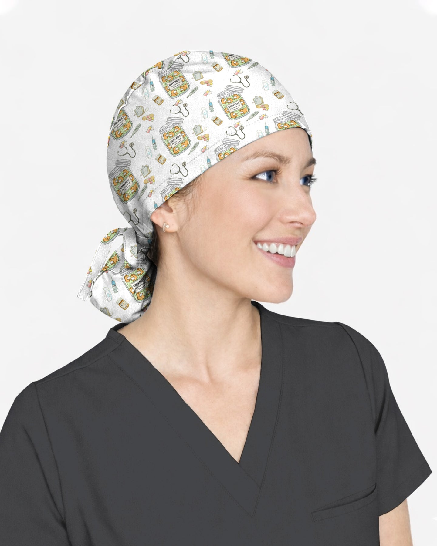 Happy Pills Horse Medical Scrub Cap