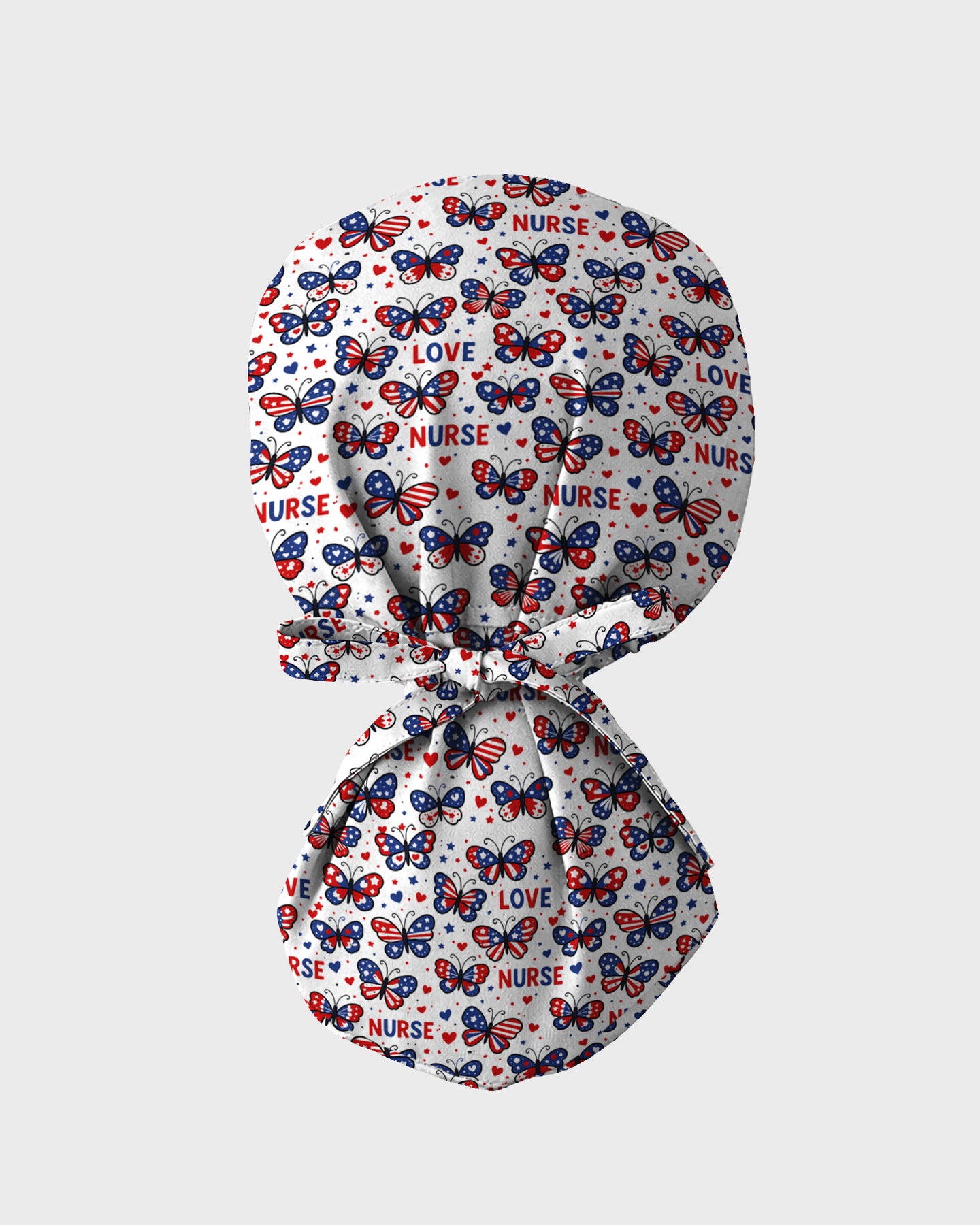 Patriotic American Butterfly Theme Scrub Cap