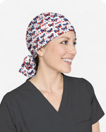 Patriotic American Butterfly Theme Scrub Cap