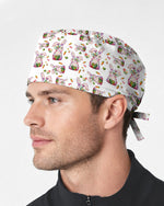 Soft Pastel Easter Bunny Illustration Scrub Cap