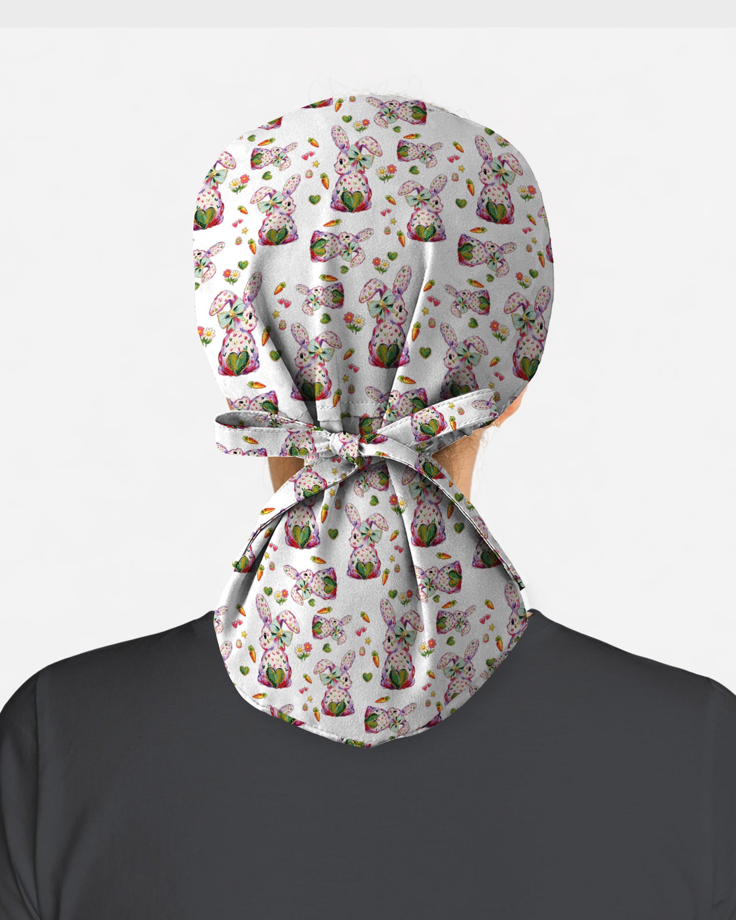 Soft Pastel Easter Bunny Illustration Scrub Cap
