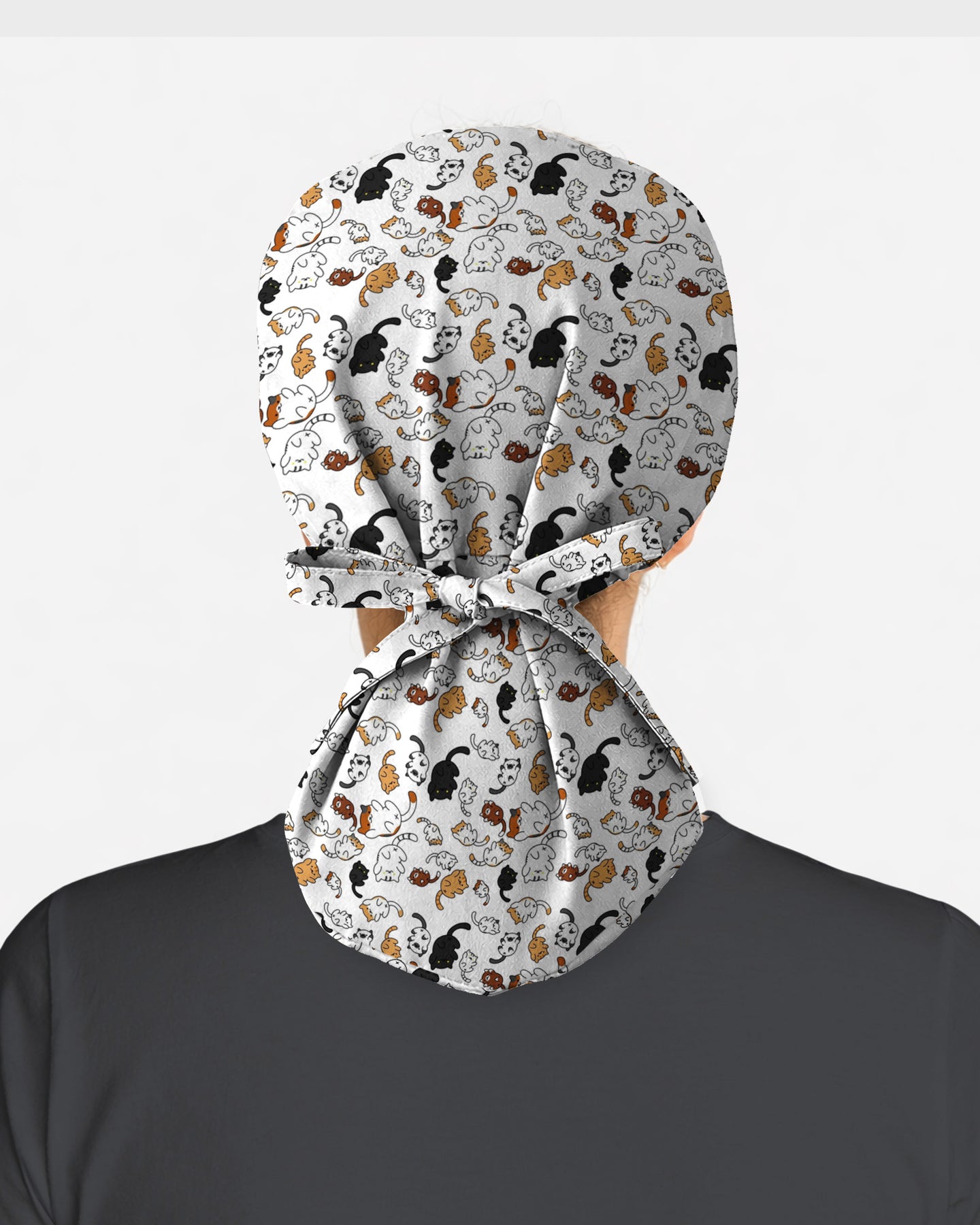Whimsical Cat Healthcare Illustration Scrub Cap