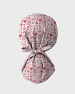 Pink Valentine Heart Theme Scrub Cap