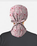 Pink Valentine Heart Theme Scrub Cap