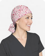 Pink Valentine Heart Theme Scrub Cap