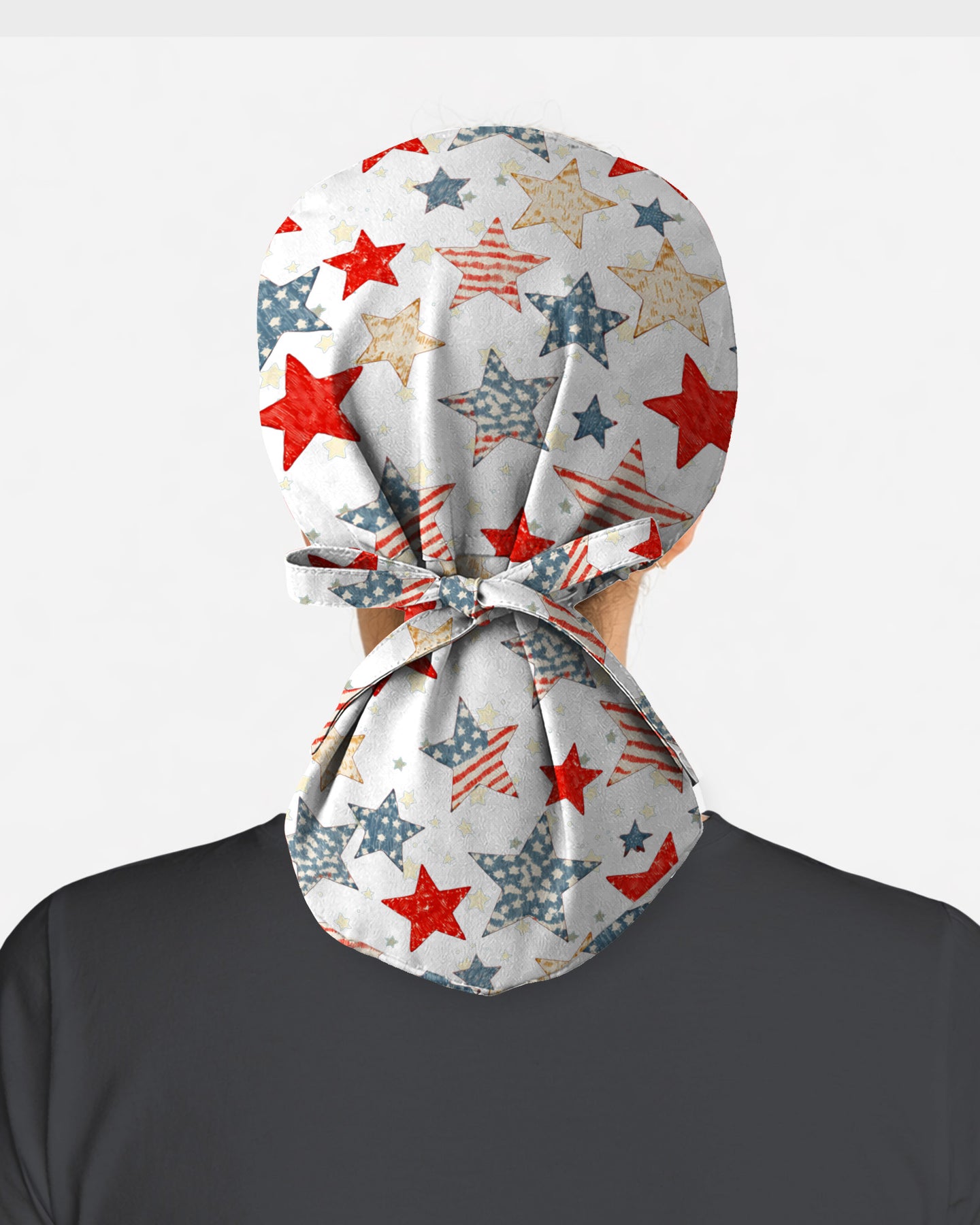 American Patriotic Star Theme Scrub Cap