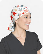 American Patriotic Star Theme Scrub Cap