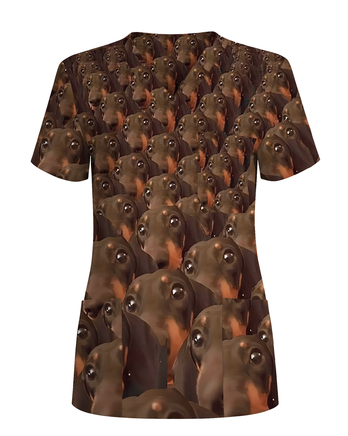 Dachshund Crowd Scrub Top
